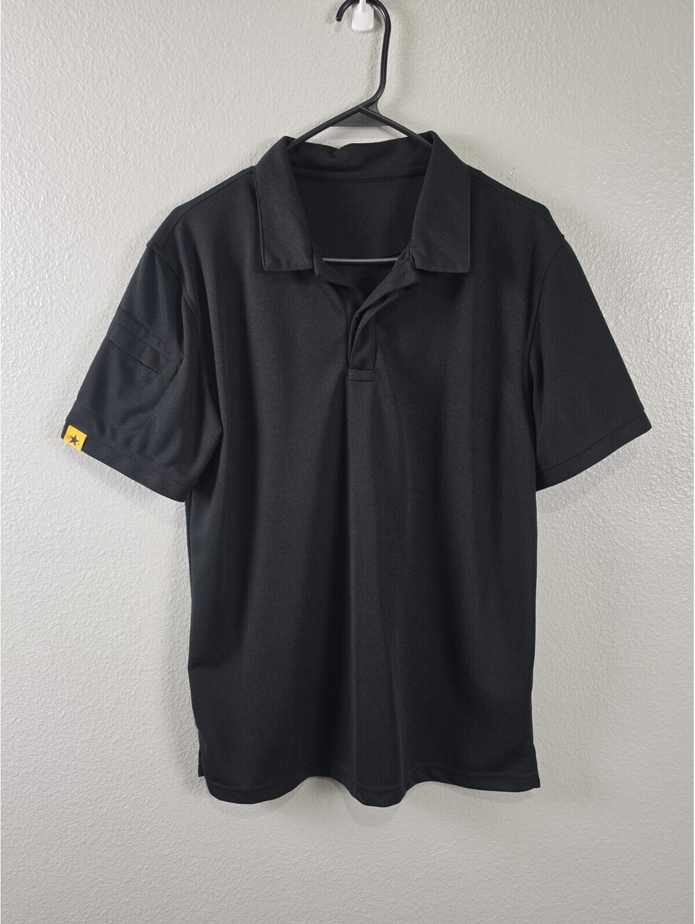 Black Mens Polo Shirt Short Sleeve Unbranded  Large
